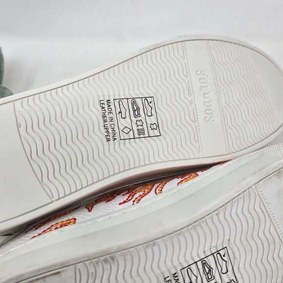 SOLUDOS Ibiza Embroidered Flame Hot Stuff Sneakers Size 7.5 - Picture 7 of 10